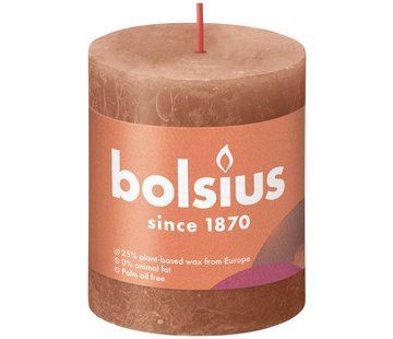 Bolsius Bolsius Stompkaars Rusty Pink Ø68 mm - Hoogte 8 cm - Roze/Bruin - 35 branduren