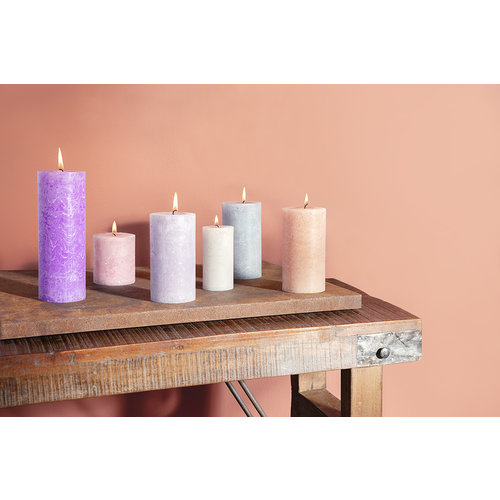 Bolsius Bolsius Stub candle Rusty Pink Ø68 mm - Height 8 cm - Pink/Brown - 35 Burning Hours