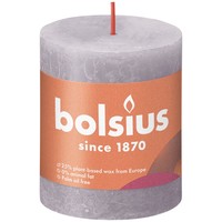 Bolsius Stumpenkerze Frosted Lavender Ø68 mm - Höhe 8 cm - Grau/Lavendel - 35 Brennstunden