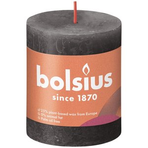 Bolsius BOLSIUS GARIPE STORMY Ø68 mm - Hauteur 8 cm - Gris foncé - 35 heures de brûlure