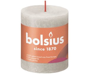 Bolsius Stub candle Sandy Gray Ø68 mm - Height 8 cm - Sand gray - 35  burning hours, Living