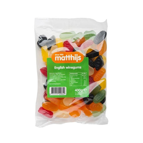 Matthijs Voordeelverpakking Snoepgoed - 6 zakken Matthijs English Winegums á 400 gram