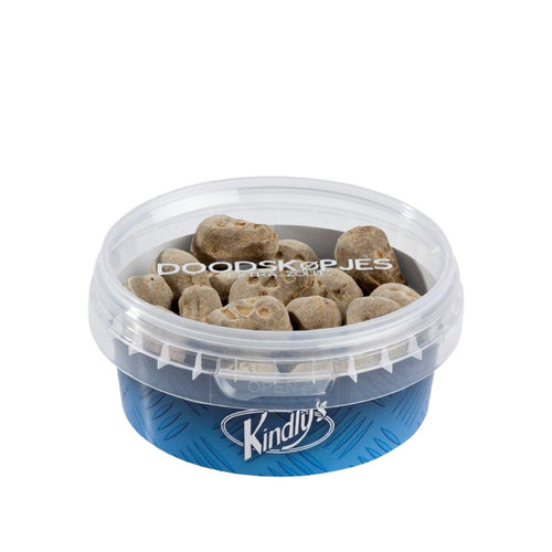 Kindlys Voordeelverpakking Snoepgoed - 6 potjes Kindlys Bakje Doodskopjes á 110 gram