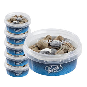 Kindlys Confezione risparmio di caramelle - 6 barattoli Kindlys Tub Fjord Mix da 120 grammi ciascuno Kindlys Confezione risparmio di caramelle - 6 barattoli Kindlys Tub Fjord Mix da 120 grammi ciascuno