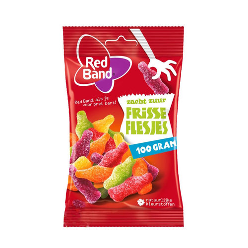 Red band Voordeelverpakking Snoepgoed - 6 zakjes Red Band Frisse Flesjes á 100 gram