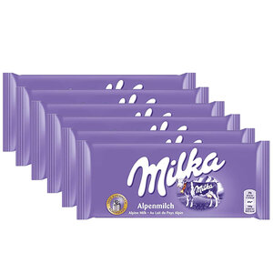 Milka Advantage package Sweets - 6 strips of Milka Chocolate bar Alpine milk to 100 grams