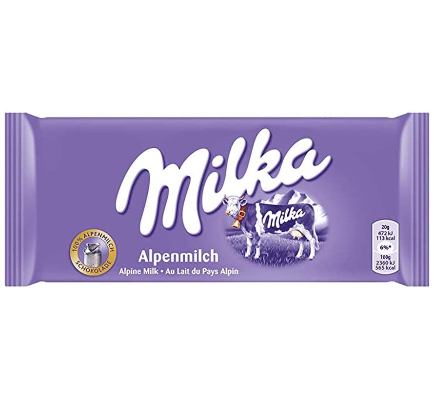Advantage Packing Sweets - 6 strips Milka chocolate bar Alpine milk á 100 grams