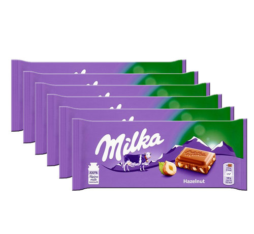 Milka Advantage Packing Sweets - 6 Bars Milka Chocolate Bar Hazelnut á 100 grams