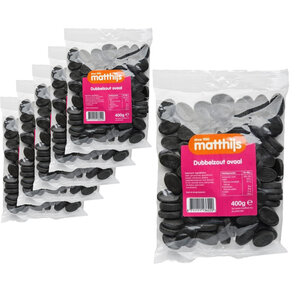 Matthijs Advantage package of sweets - 6 bags of Matthijs Double Salt Oval to 400 grams