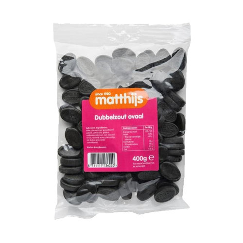 Matthijs Advantage package of sweets - 6 bags of Matthijs Double Salt Oval to 400 grams