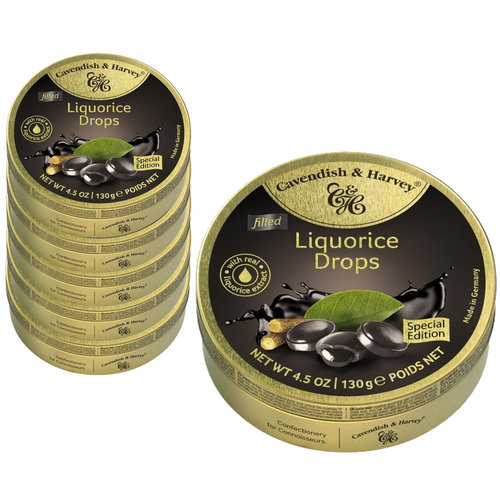 Voordeelverpakking Snoepgoed - 6 blikjes Liquorice Drops á 130 gram