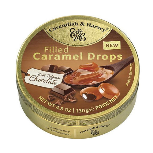 Voordeelverpakking Snoepgoed - 6 blikjes Caramel met Choco Drops á 130 gram