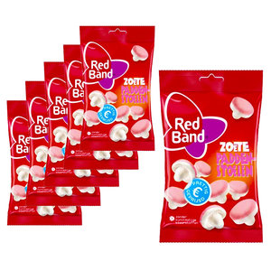 Red band Voordeelverpakking Snoepgoed - 6 zakken Red Band Zoete Paddenstoelen á 130 gram
