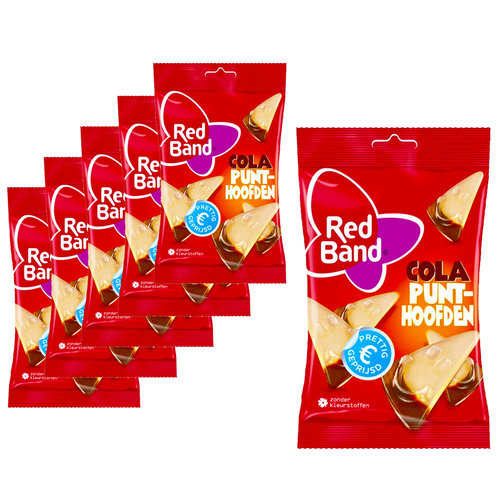 Red band Voordeelverpakking Snoepgoed - 6 zakken Red Band Cola Punthoofden á 180 gram