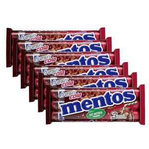 Mentos Vorteilsverpackung Candy - 6 x 3er-Pack Mentos Fresh Cola á 38 Gramm pro Rolle