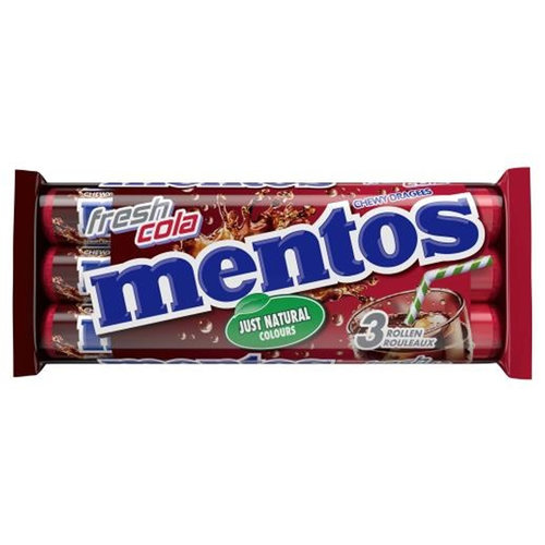 Mentos ENTREPRISSANCE DES SNUES - 6 x 3 -PACK MENTOS COLA FRAIS à 38 grammes par rouleau