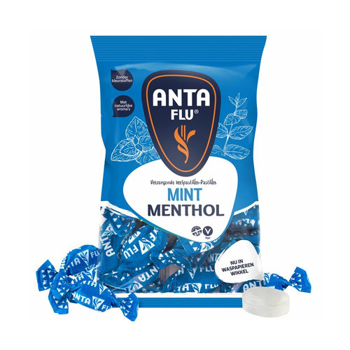 Voordeelverpakking Snoepgoed - 6 zakken Antiflu Menthol Mint Blauw á 165 gram