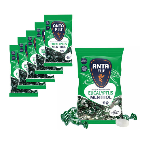 Voordeelverpakking Snoepgoed - 6 zakken Antiflu Menthol Groen á 165 gram