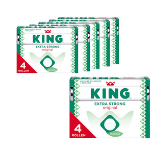 King Voordeelverpakking Snoepgoed - 6 x 4-pack King Pepermunt X-Strong á 44 gram per rol