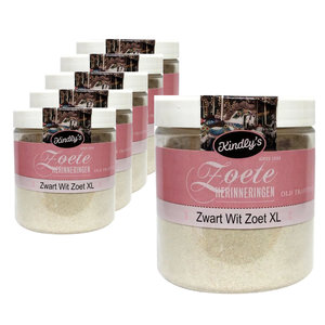 Kindlys Confezione risparmio di caramelle - 6 barattoli Jumbo dolci neri/bianchi da 150 grammi ciascuno Kindlys Confezione risparmio di caramelle - 6 barattoli Jumbo dolci neri/bianchi da 150 grammi ciascuno