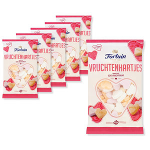 Advantage package of sweets - 6 bags of fruit hearts fortune of 200 grams