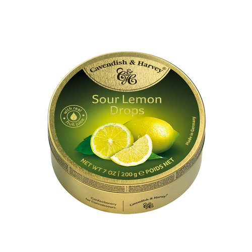 Voordeelverpakking Snoepgoed - 6 blikjes Sour Lemon Drops á 200 gram