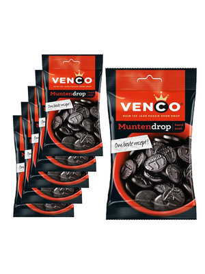 Venco Voordeelverpakking Snoepgoed - 6 zakken Venco Muntendrop á 168 gram