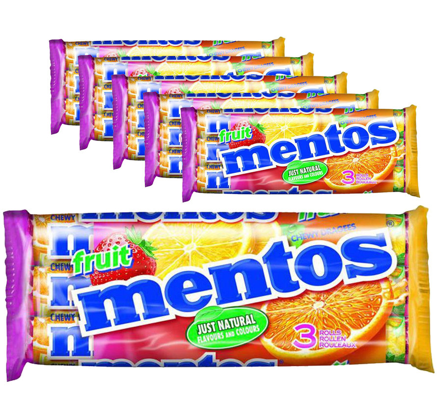 Advantage Packing Sweets - 6 x 3 Rolls Mentos Fruit á 38 grams per roll