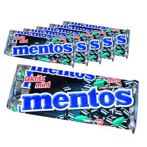 Mentos Candy d'emballage de plaidoyer - 6 x 3 rouleaux Mentos Drop Mint de 38 grammes par rouleau