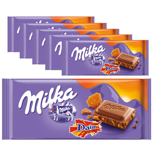 Milka Voordeelverpakking Snoepgoed - 6 repen Milka chocoladereep met Daim á 100 gram