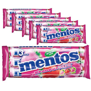 Mentos Vorteilsverpackung Candy - 6 x 3 Rollen Mentos Strawberry Mix von 38 Gramm pro Rolle