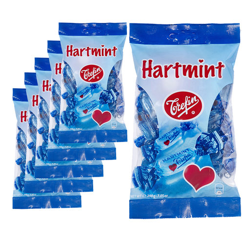 Advantage package of sweets - 6 bags of heart mint Crefin to 200 grams