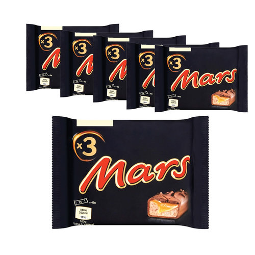 Voordeelverpakking Snoepgoed - 6 x 3-pack Mars á 135 gram