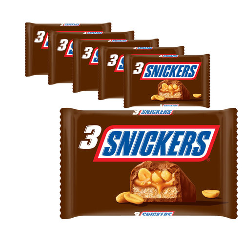 Voordeelverpakking Snoepgoed - 6 x 3-pack Snickers á 150 gram