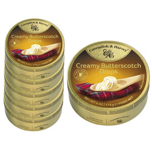 Vorteilsverpackung Candy - 6 Dosen Butterscotch Drops á 175 Gramm