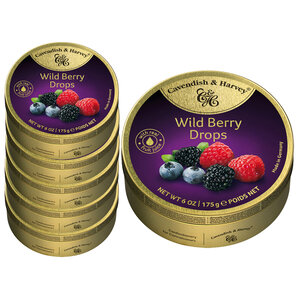 Confezione risparmio di caramelle - 6 lattine di Wild Berry Drops da 175 grammi ciascuna