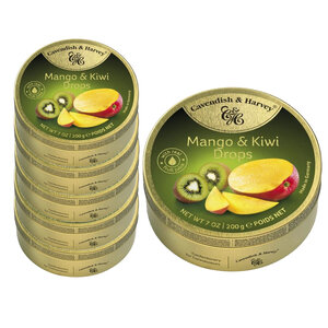 Advantage package of sweets - 6 cans of mango/kiwi drops to 200 grams