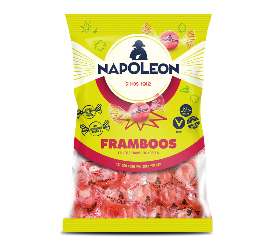 Voordeelverpakking Snoepgoed - 6 zakken Napoleon Framboos Kogels á 150 gram