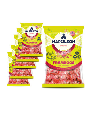 Napoleon Voordeelverpakking Snoepgoed - 6 zakken Napoleon Framboos Kogels á 150 gram