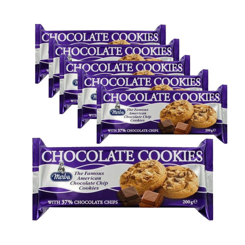 Merba Advantage packaging Candy - 6 Packaging Merba Chocolate Cookies to 200 grams