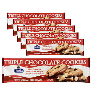 Merba Vorteilspack Candy - 6 Packungen Merba Triple Chocolate Cookies á 180 Gramm