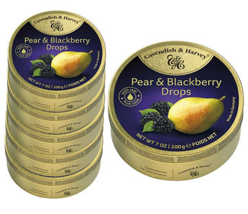 Voordeelverpakking Snoepgoed - 6 blikjes Pear&Blackberry Drops á 200 gram