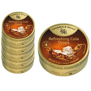 Confezione risparmio di caramelle - 6 lattine di Cola Drops da 175 grammi ciascuna