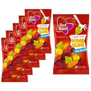 Red band Advantage package Sweets - 6 bags Red Band Winegums of 100 grams