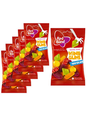 Red band Voordeelverpakking Snoepgoed - 6 zakjes Red Band Winegums á 100 gram
