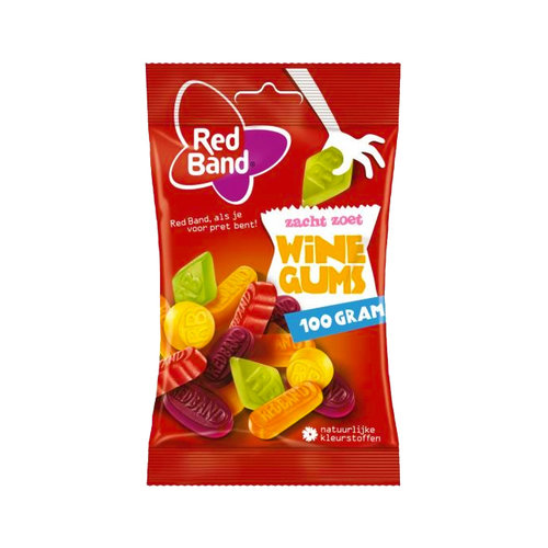 Red band Advantage package Sweets - 6 bags Red Band Winegums of 100 grams