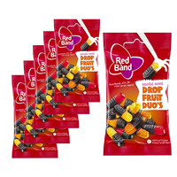 Voordeelverpakking Snoepgoed - 6 zakjes Red Band Drop/Fruit Duos á 100 gram