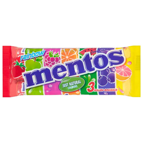 Mentos Vorteilsverpackung Candy - 6 x 3er-Pack Mentos Rainbow á 38 Gramm pro Rolle