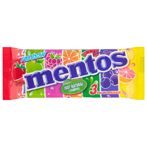 Mentos ENTREPRISSANCE DES SOINTS - 6 x 3 -PACK MENTOS RAINBOW à 38 grammes par rouleau