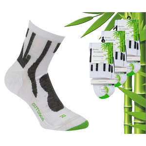 Boru Bamboo 3 pairs of Boru Bamboo Outdoor Socks - Bamboo - White - Size 46-47